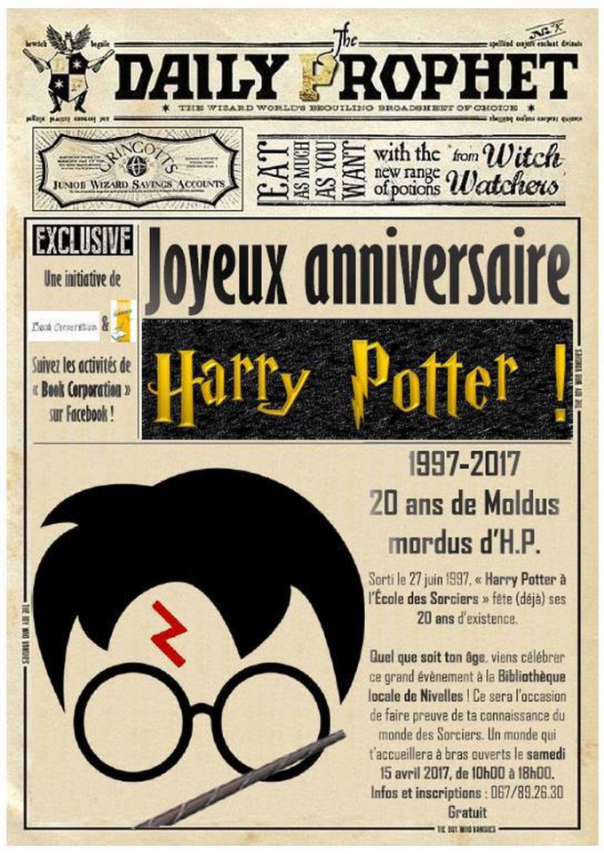 Harry Potter - Joyeux anniversaire Harry Potter ! - Bibliothèque de Nivelles